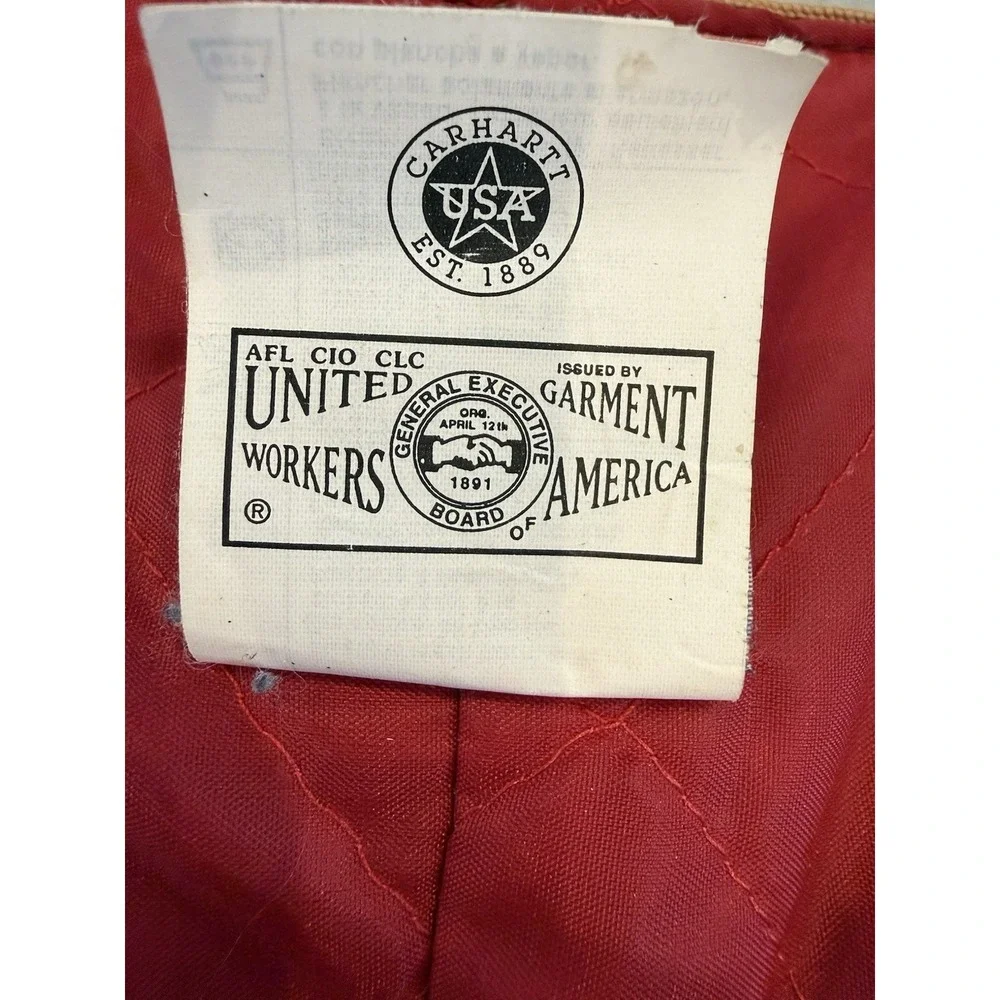Vintage Carhartt Overalls Mens 40X30 Brown Duck Quilt Lined Bib R04 USA Made 90s - Picture 9 of 14